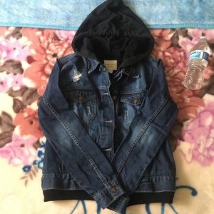 Hooded denim jacket